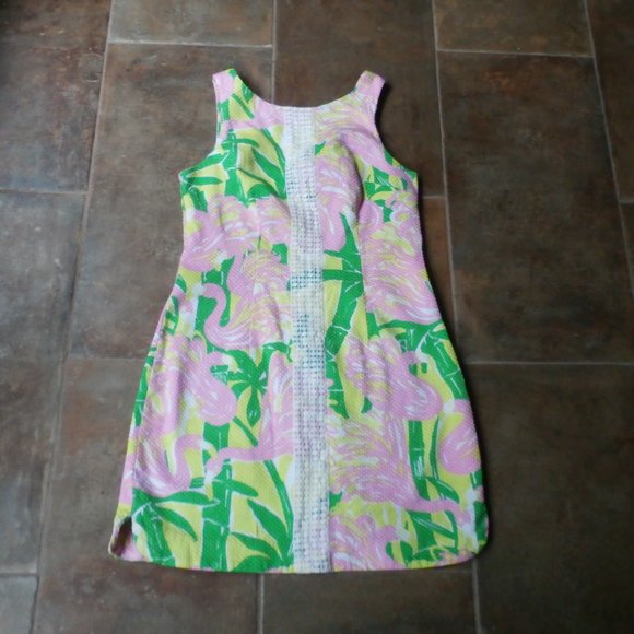 Lilly Pulitzer Dress Sz 10-Flamingo Fan - Picture 1 of 1